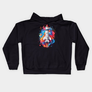 Space Rocket Launch Kids Hoodie